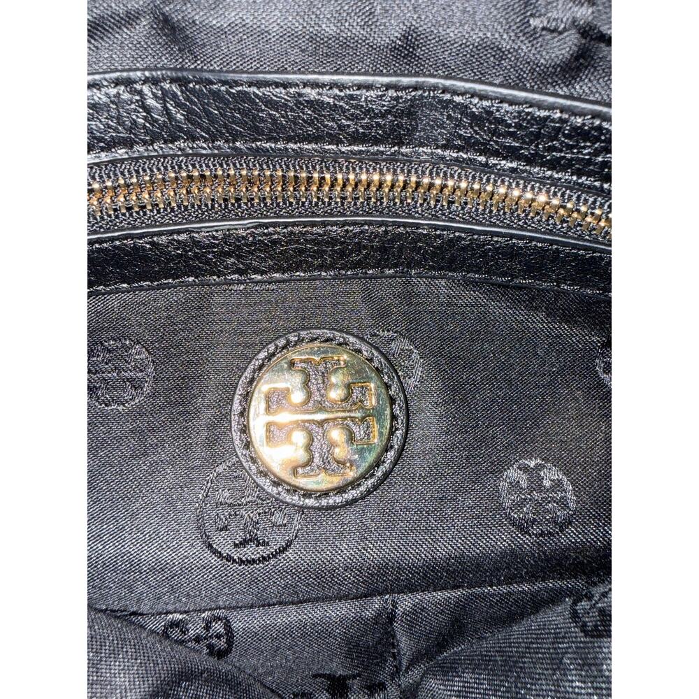 TORY BURCH Crossbody Bag Women's Black Pebbled Leather Tassel Logo Shoulder - Picture 11 of 16
